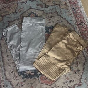 Oober Swank metallic moto leggings XL